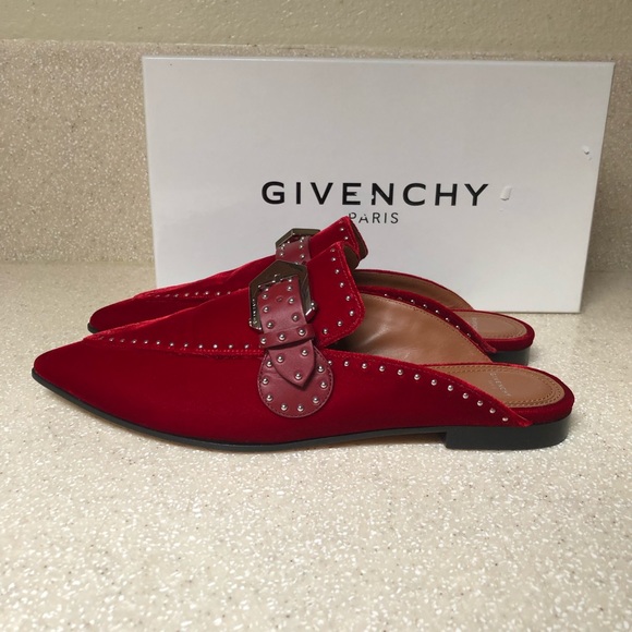 Givenchy Elegant Studded Loafer Mule Red 39 / 9 - Picture 3 of 8